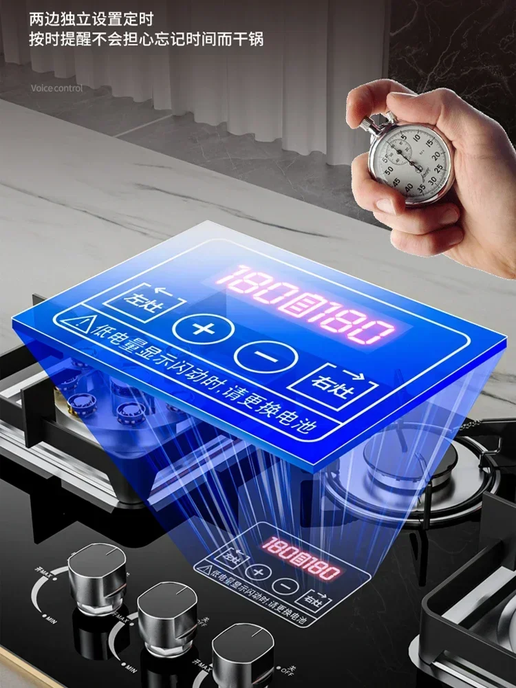 Gas Stove Household Three Stove Timing Table Embedded Dual-purpose Natural Gas Liquefied Fire
