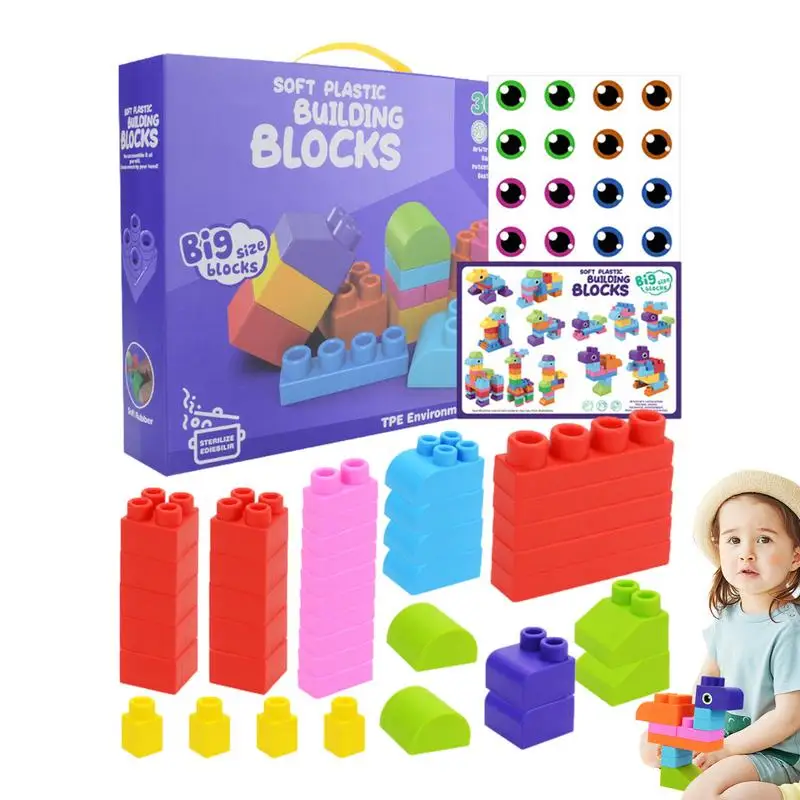 

Мягкие штабелируемые блоки, мягкие штабелируемые строительные блоки, набор игрушек, развивающие большие строительные Игрушки для раннего обучения для детей