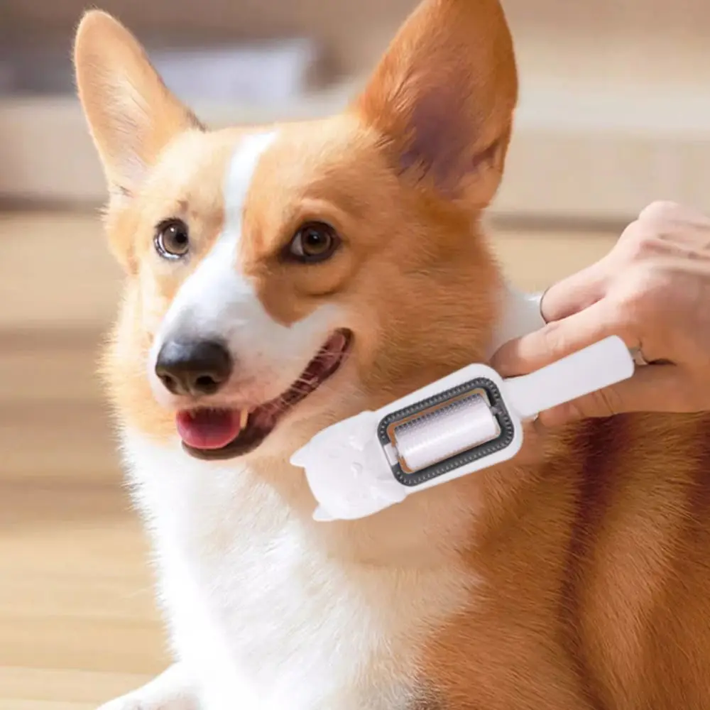 

No Washing Pet Wipes Comb Plastic Removable Cat Hair Removal Brush Drum Type White Floating Hair Removal Comb Grooming