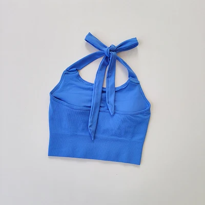 thumbnail image 1 of Sujetador deportivo sin tirantes para mujer, ropa Sexy con cuello colgante, moda de secado rápido, Top corto para Yoga, verano 2022, 1 of 6