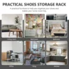 Shoe Rack Porch Storage and Assembly Shoe Rack Stainless Steel 3-Tier Shoe Rack Shoe Shelf Storage Organizer For Closet Entryway 4