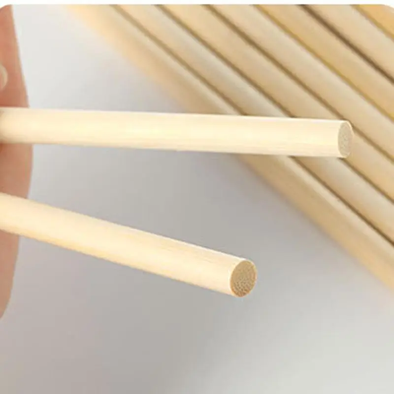 Wood Craft Material 3-8mm Round Wooden Bamboo Sticks DIY Handmade Craft Making Small Wooden Stick