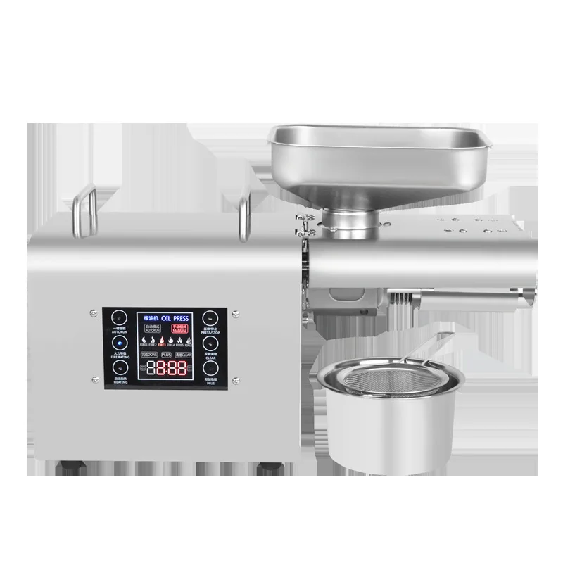 750W Oil Press Machine Peanut Flax Seed Walnut Sesame Oil Press Cold and Hot Stainless Steel Intelligent