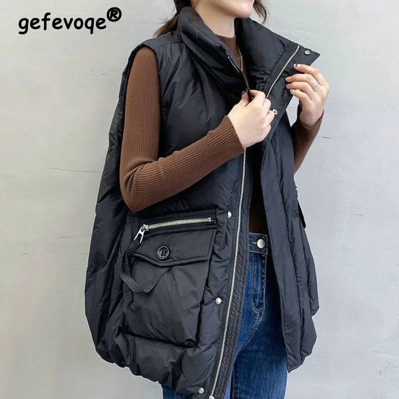 Женский пуховик без рукавов