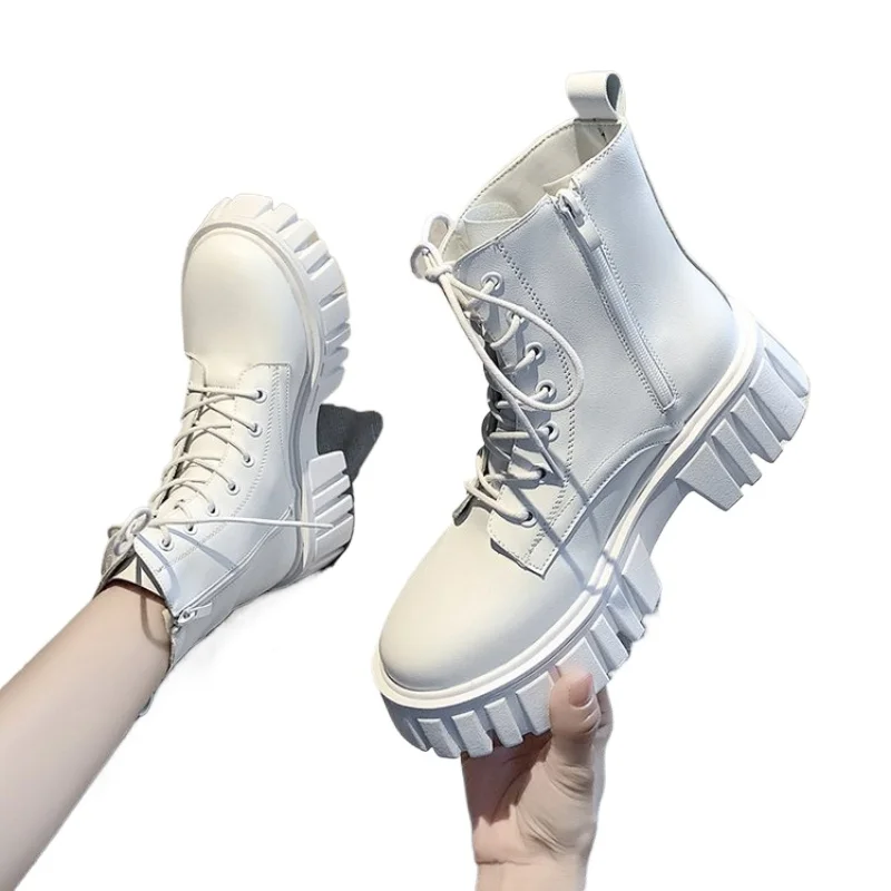 2024 New Women Leather Face Boots Outdoor nonslip walking shoe Fashion comfort soft soled boots casual female shoes Mujer