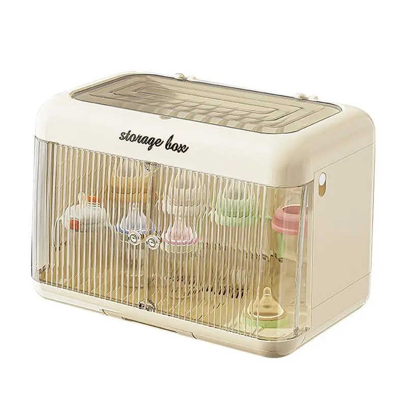 Bottle Organizer Baby Nursing Bottle Storage Large Container Holder Box With Drainer Rack Dryer Holder Dustproof