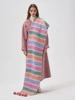 Colorful Striped Winter Scarf for Women Hairball Pashmina Scarves Wraps Female Thick Soft Bufanda Big Tassels Shawl Long Stoles