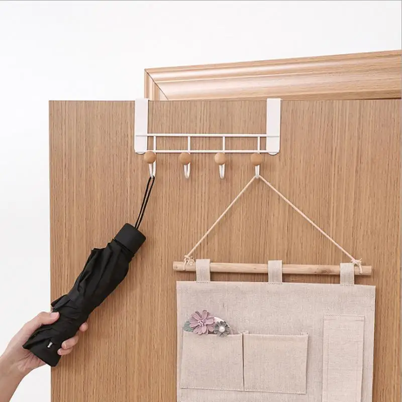 Over The Door Coat Rack Sturdy Door Hooks No Drilling Required Rust-Resistant Towel and Coat Rack Clothes Towels Hats storage hook door hook
