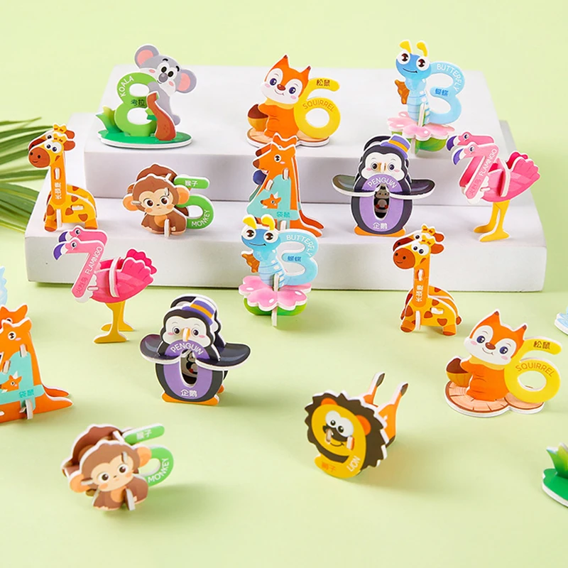 Set of 20 Colorful 3D Cartoon Animal Foam Puzzle Toys for Kids – Educational and Fun Gift for Birthdays, Party Favors, and Classroom Rewards
