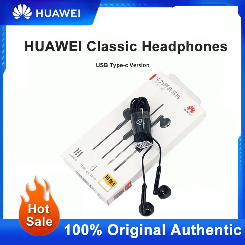 

Original Huawei Classic Headpho USB Type-C Earphone Wired in-ear Earphone with Microphone Volume buttons for Huawei Mobile Phone