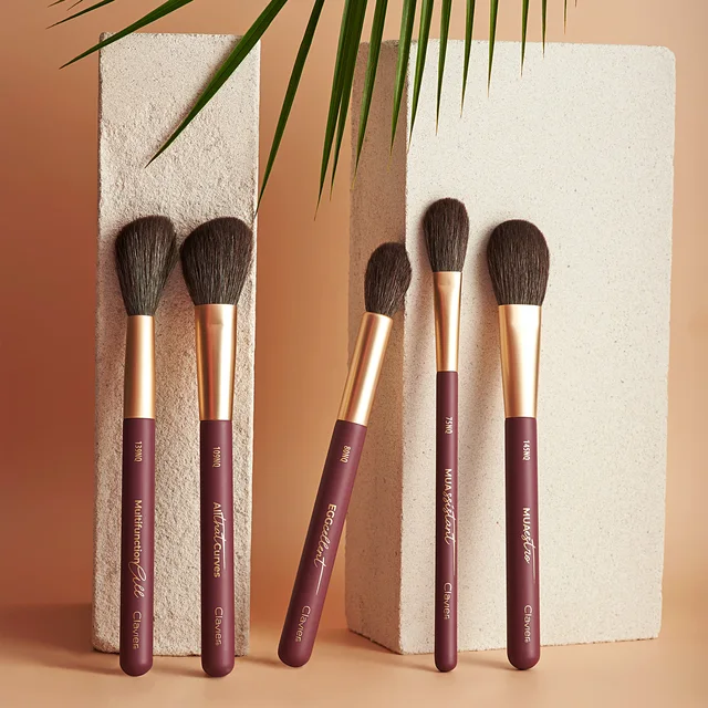 Kit de brochas de maquillaje sintéticas 4 piezas Emoape: Acabado Profesional y Cruelty-Free
