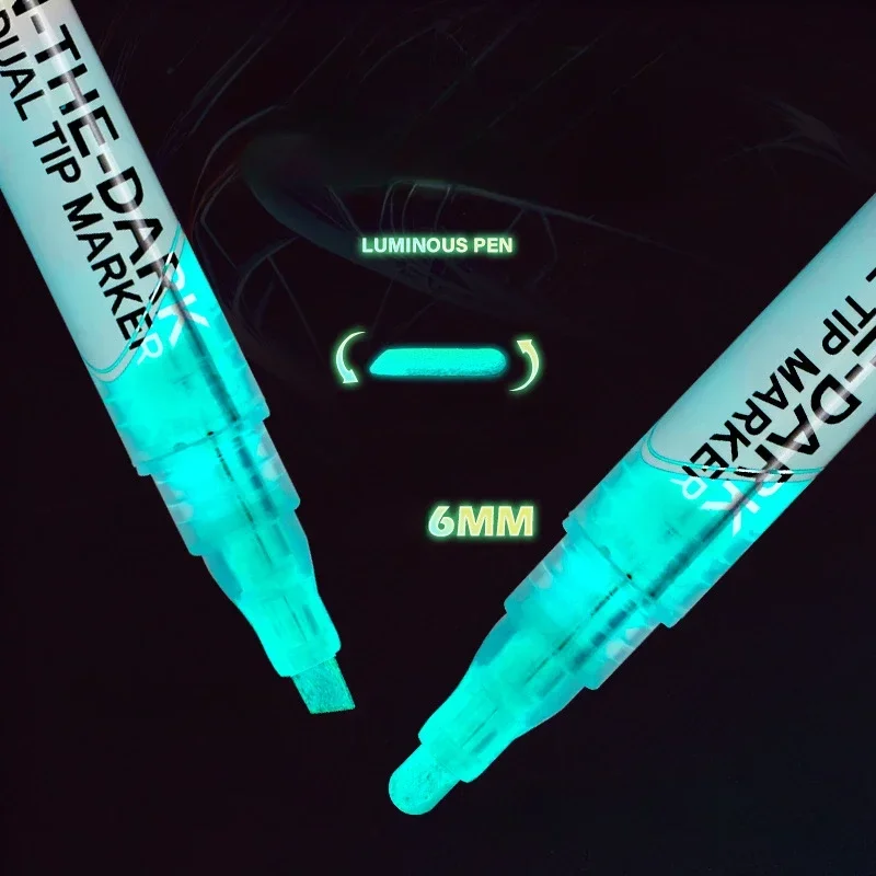 어두운 펜에 4pcs 8 색 광선 방수 및 비 페이딩 학생 DIY 다채로운 드로잉 마커 빛나는 형광 펜