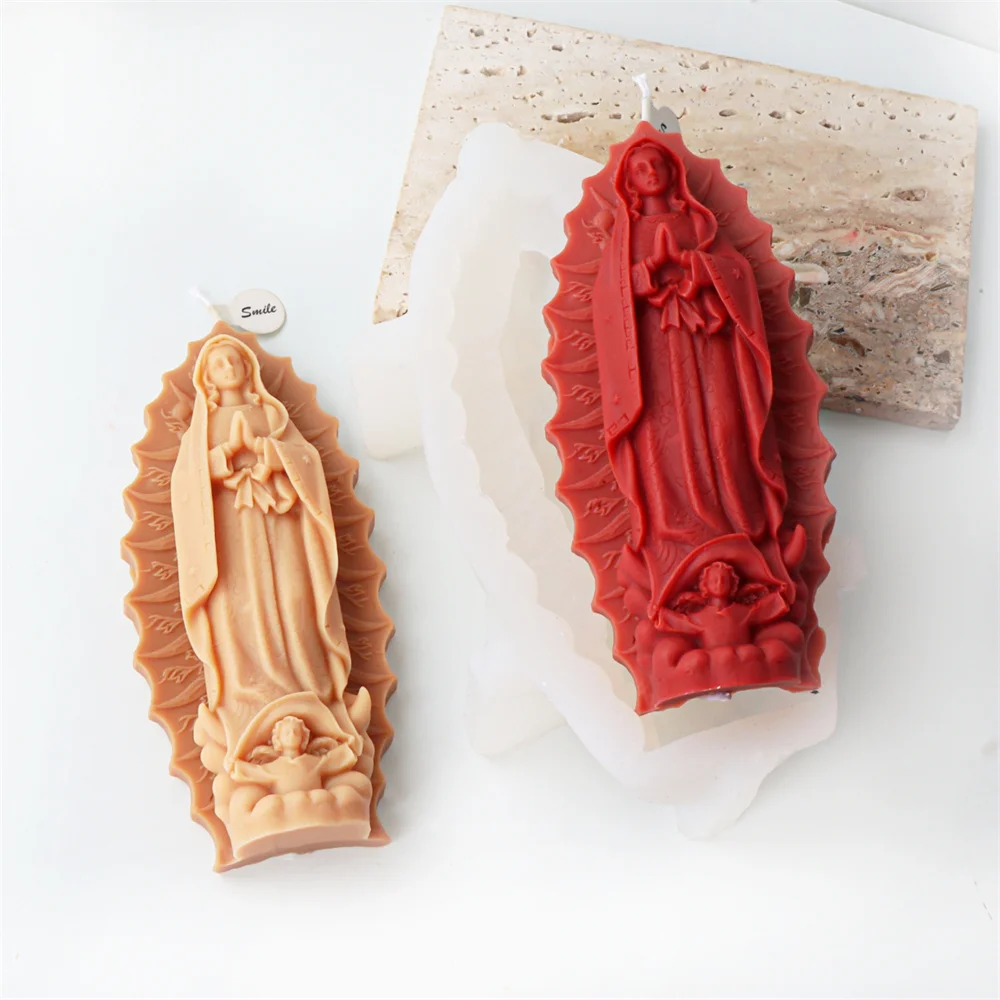 Moule En Silicone Pour Bougie – Vierge Marie, Mère De Dieu, Déesse, Artisanat Fait Main