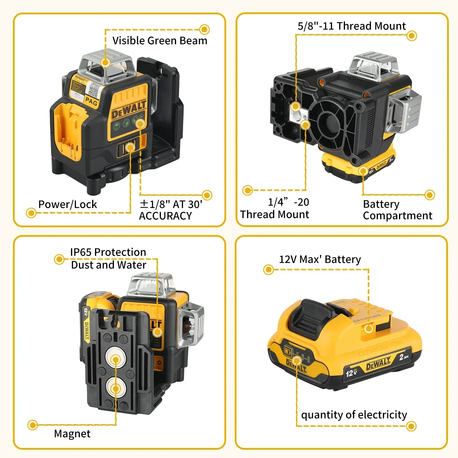 DeWALT DW089LG Laser Level in Use