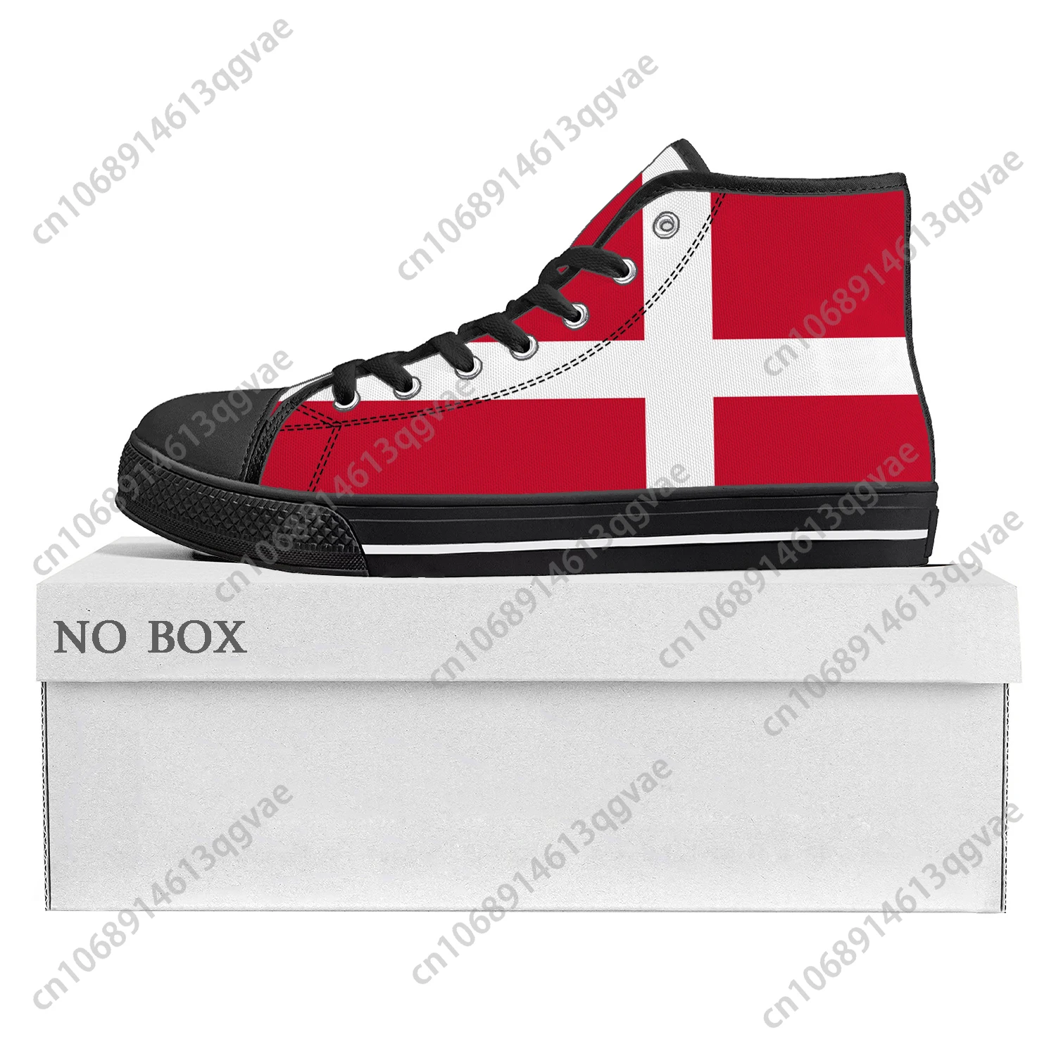 Danish Flag High Top High Quality Sneakers Mens Womens Teenager Canvas Sneaker Denmark Casual Couple Shoes Custom Shoe