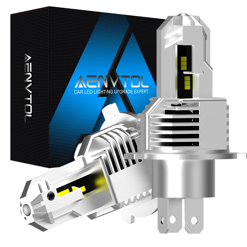 

AENVTOL H4 9003 HB2 LED Headlight Bulbs CANBus for High and Low Beam 100W 20000LM 6000K White Headlamp with Turbo Fan, Pack of 2