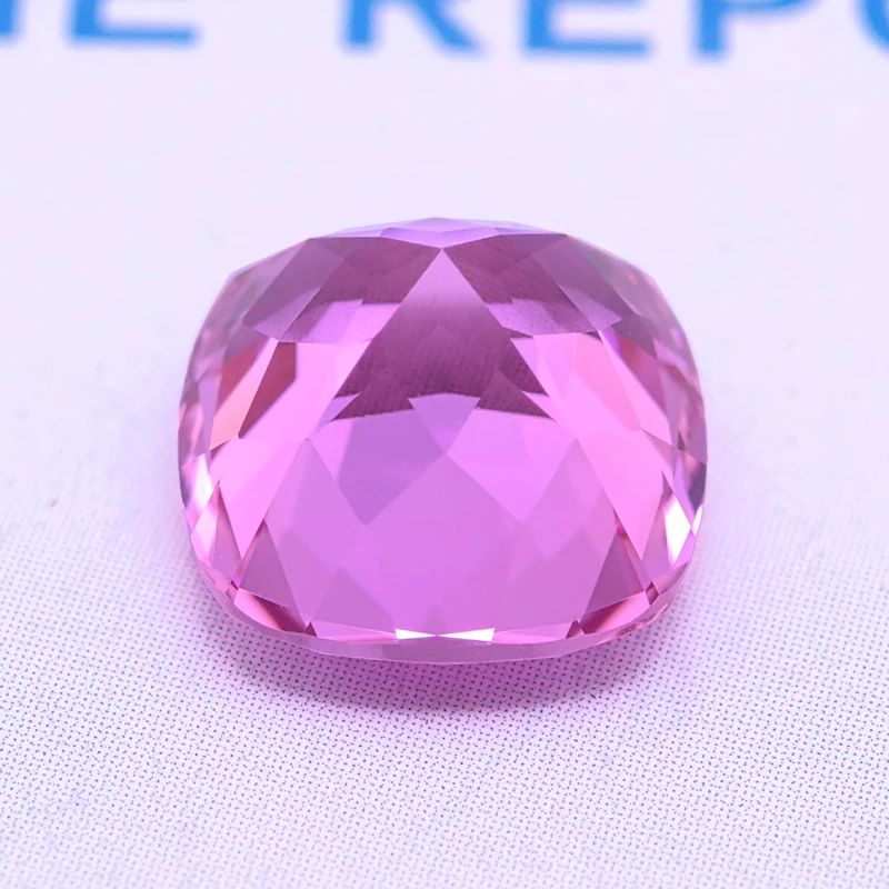 Lab Grown Sapphire Cushion Shape Pink Color Top Quality Gemstone for Diy Charms Jewelry Making Materials Selectable Certificate