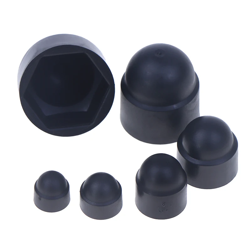 10Pcs/PACK Black M4 M5 M6 M8 M10 M12 Bolt Nut Dome Protection Caps Covers Exposed Hexagon Plastic Screw Protection Covers