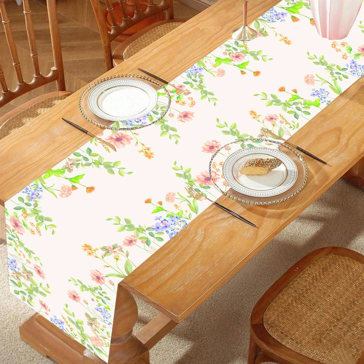 Spring Wildflower Party Tableware Set - Floral Disposable Plates, Cups & Tablecloth