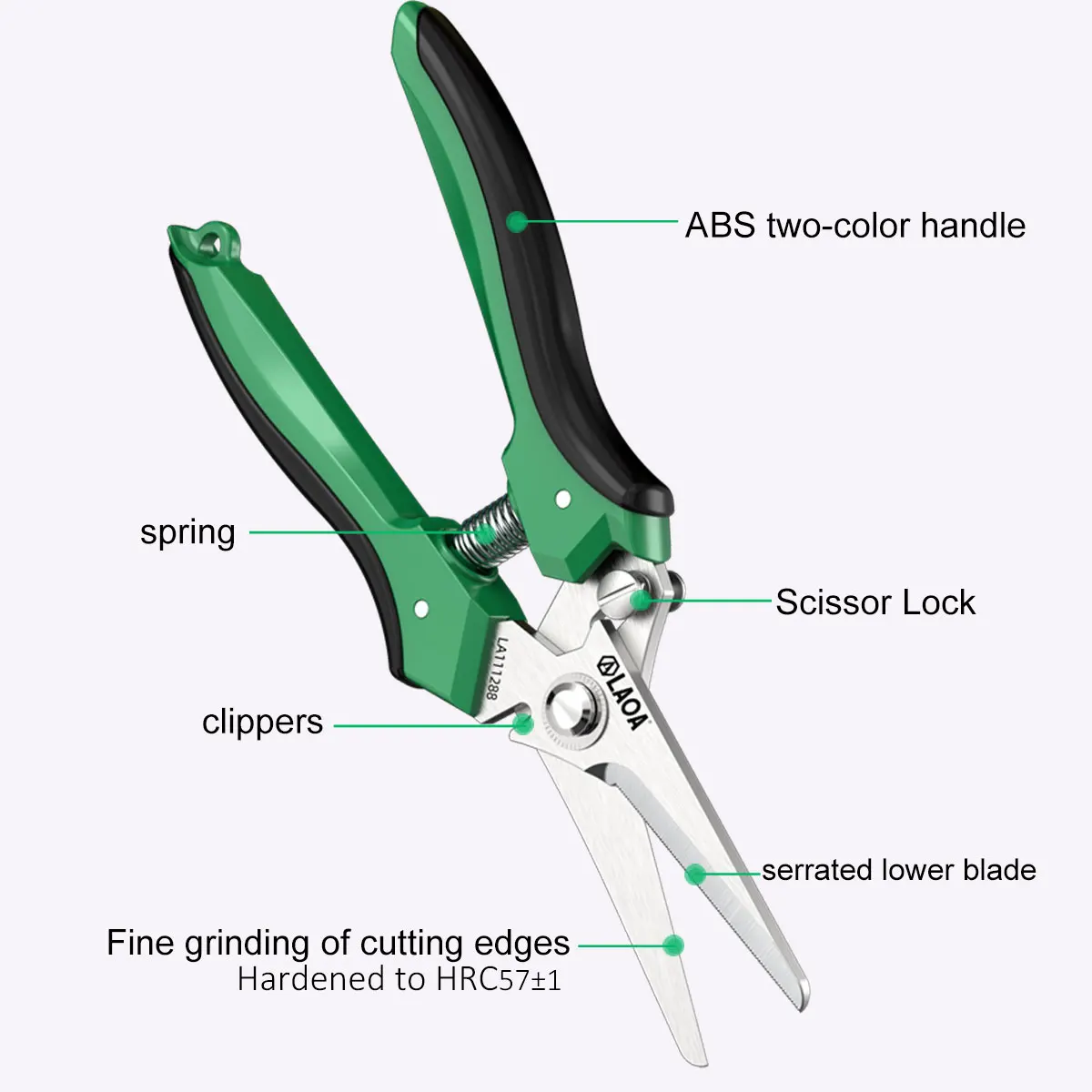 LAOA Stainless Steel Multi-Purpose Scissors Multi-Purpose Electrician's Scissors for Cutting Copper and Aluminum Sheets 4
