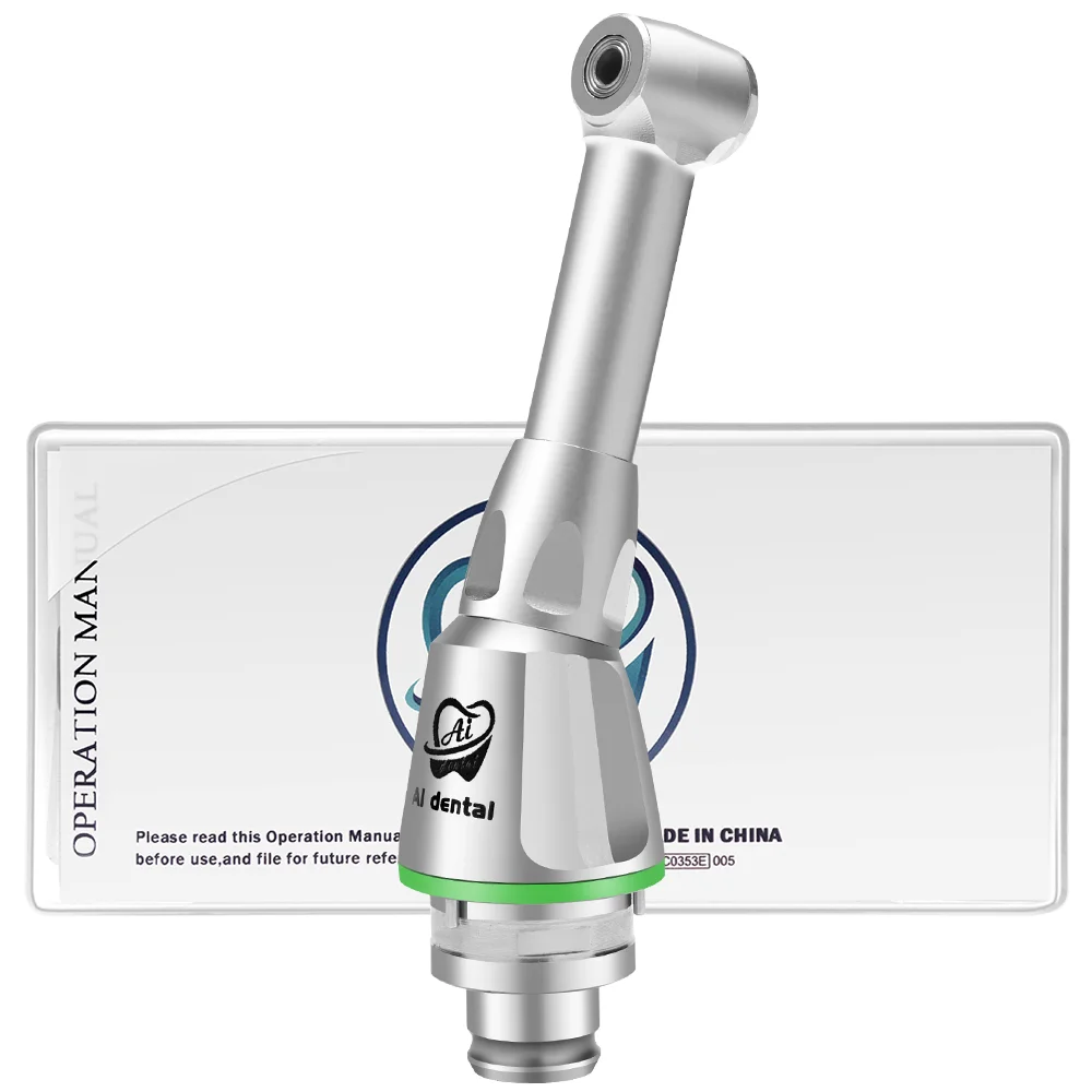 

AI-F16 Contra Angle Handpiece 16:1 Reduction For Ni-Ti Files Root Canal Treatment Push Button Chuck Mini Head Dental Replacement