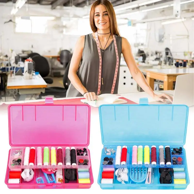 

Household Needle And Thread Boxes Portable Sewing Kit DIY Sewing Supplies For Traveler Adults Beginner Urgency Sewing Accessorie