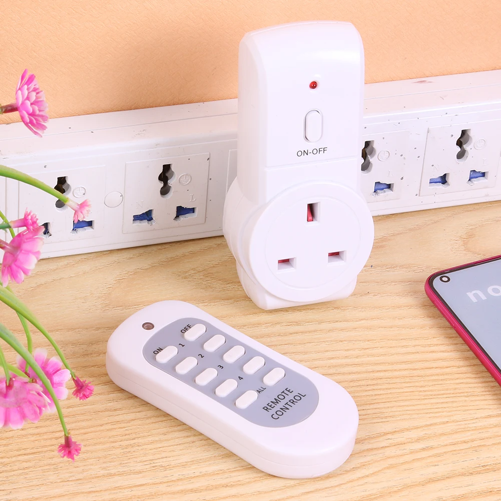 UK Plug Excellent Craftsmanship Well Durability Wireless Remote Control Smart Socket Electrical Outlet Lamp Power Switch