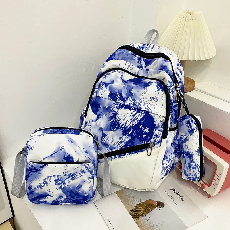 

Women's Ransel Print Tie Dye Mode 2023 School Ransel Kamuflase Chinese style for School Task Girls