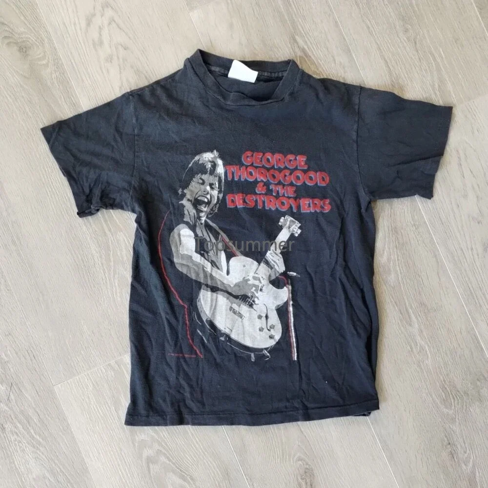 

Винтажная двухсторонняя рубашка S Maverick Tour 1985 с изображением Разрушителя George Thorogood