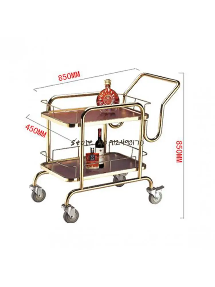 Restaurant double trolley mobile food delivery car hotel commercial tea water car dessert 4s shop dessert cake