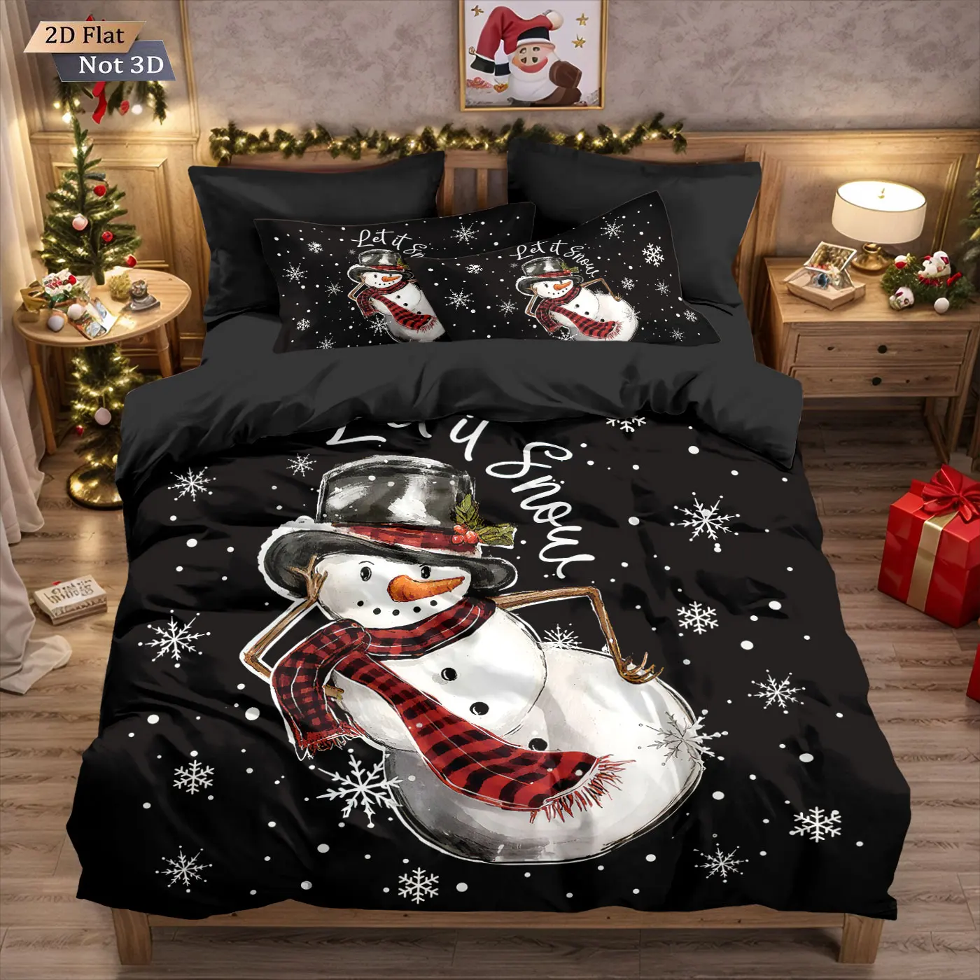 3pcs Merry Christmas Cartoon Snowman Printed Chipless Bedding Set Multi Size Bedroom Bedding Holiday Decoration Machine Washable S2c9ca00ae2984ba0b3070984851d30b8n