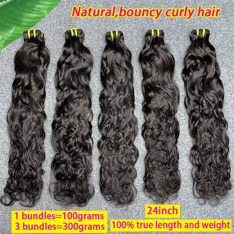 Vietnamese Water Wave Bundles Human Hair Raw Virgin Hair Weave Extensions Natural Wavy 100% Human Hair Double Weft Natural Color 3