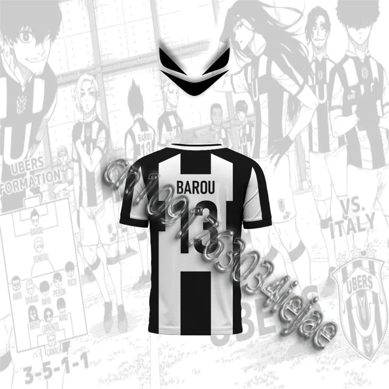Summer 3D printing Futsal & Football Motif VL Replika Anime Ubers Blue Lock Full Print Cosplay T-shirt Kids Adults Tops Clothing