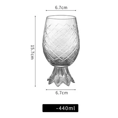 440ml Pineapple Cocktail Glass Creative Bar Hotel Mixed Wine Cup Drinking Glassware Molecular Food Beverage Juice Fruit Teacup