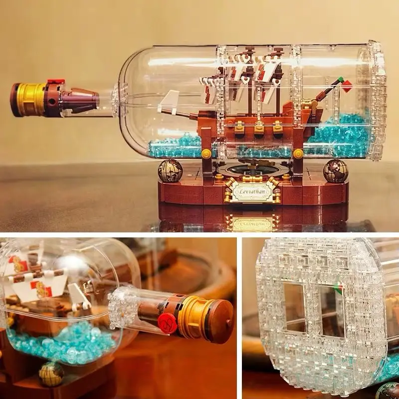 Bottle Lego Ideas Bottiglia 960Pcs Ship In A Bottle Drifting Boats