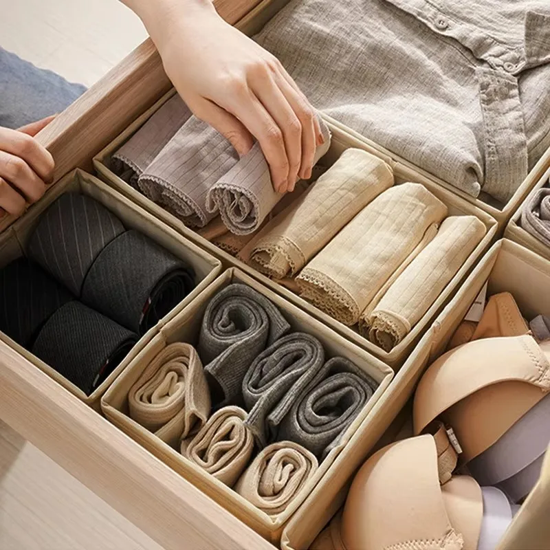 Clothes Organizer Storage Box Underwear Bra Socks Cabinet Drawer Organizer T-Shirt Storage Basket Wardrobe Storage Organizers 5
