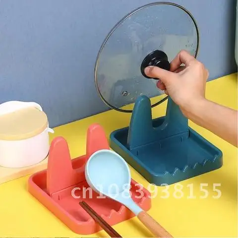 

Plastic Spoon Holder Stand Foldable Pot Lid Rack Pan Cover Shelf Tableware Storage Rack Kitchen Organizer Fork Spatula Rack Tool