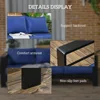Modern Patio Furniture with Thick Padded Cushions, 3 Seater Aluminum Outdoor Sofa with Wide Armrests, Garden Seating 6
