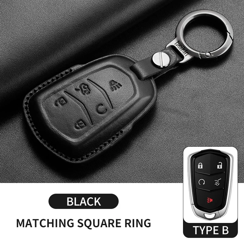 Premium Leather Car Key Case Cover - Elegant and Durable Key Accessory
