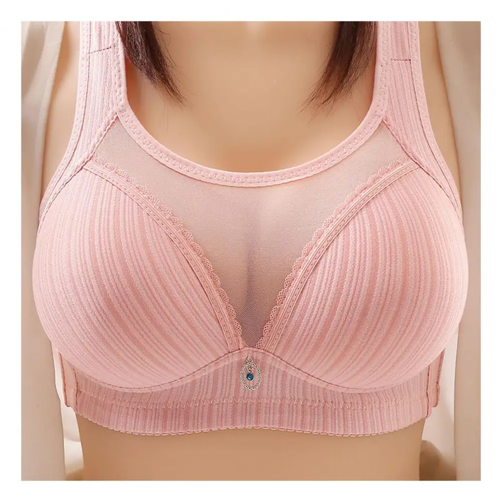 Seamless Wireless Women Bra Sexy See Through Chest Pad Wide Shoulder Strap Push Up Lady Bra Sexy Ladies Sports Bra Nursing Bras