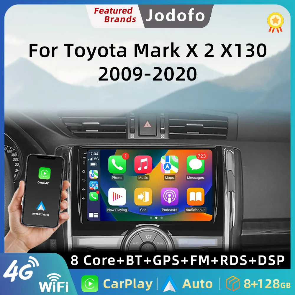 

Android 13 For TOYOTA REIZ Mark X 2009-2019 Car GPS QLED IPS Stereo Screen Auto Wifi Radio Video Multimedia player Navigation