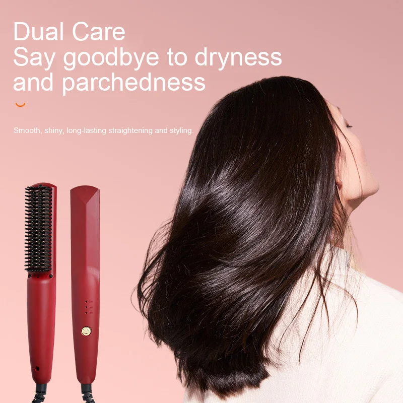Wall EU Plug Negative Ion Hair Straightener 3-gears Care Combs 30 Seconds To Heat Heat-resistant Reinforcement Of Tail Wires