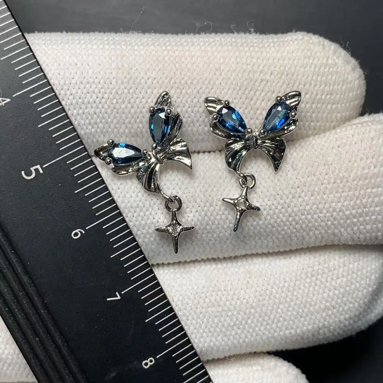 5MM Natural Blue Topaz Stud Earrings For Women 925 Sterling Silver Jewelry Gift Simple Peridot Jewelry