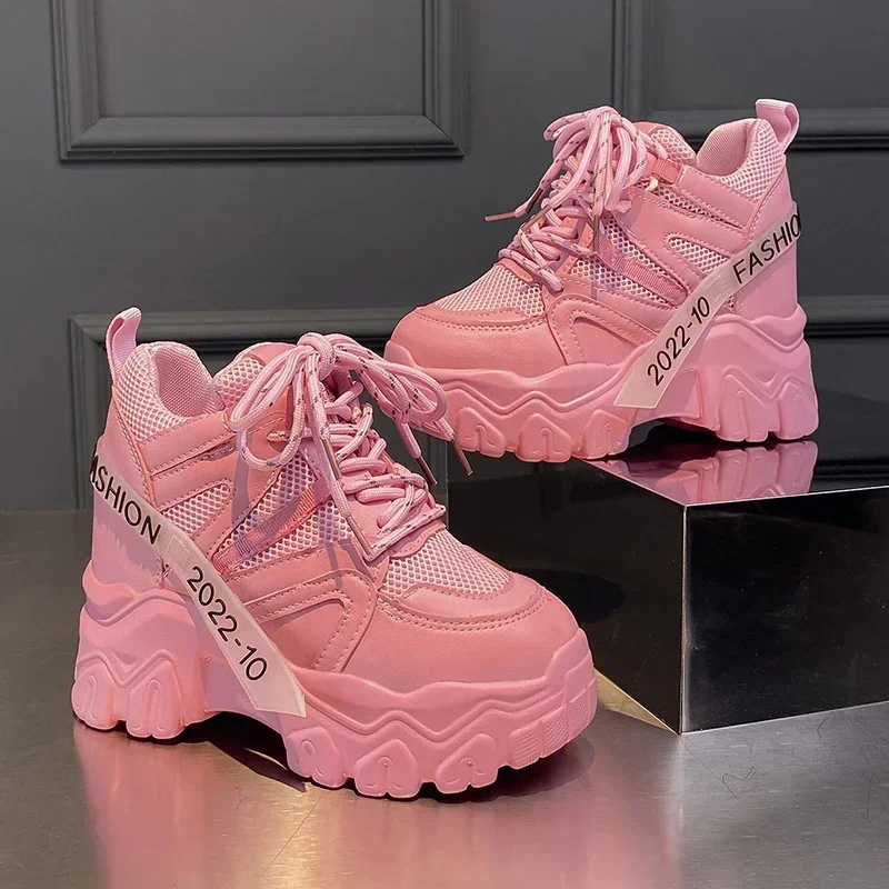 Spring Autumn Fashion Women Sneakers Chunky Breathable Mesh Casual Shoes Wedge Heels Platform Shoes Sports Dad casual sneakers