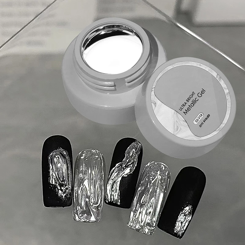 Nail Mirror Metal Glue Silver Super Bright French Painting Pull Line Hook Edge Painted Phototherapy Nail Polish Glue