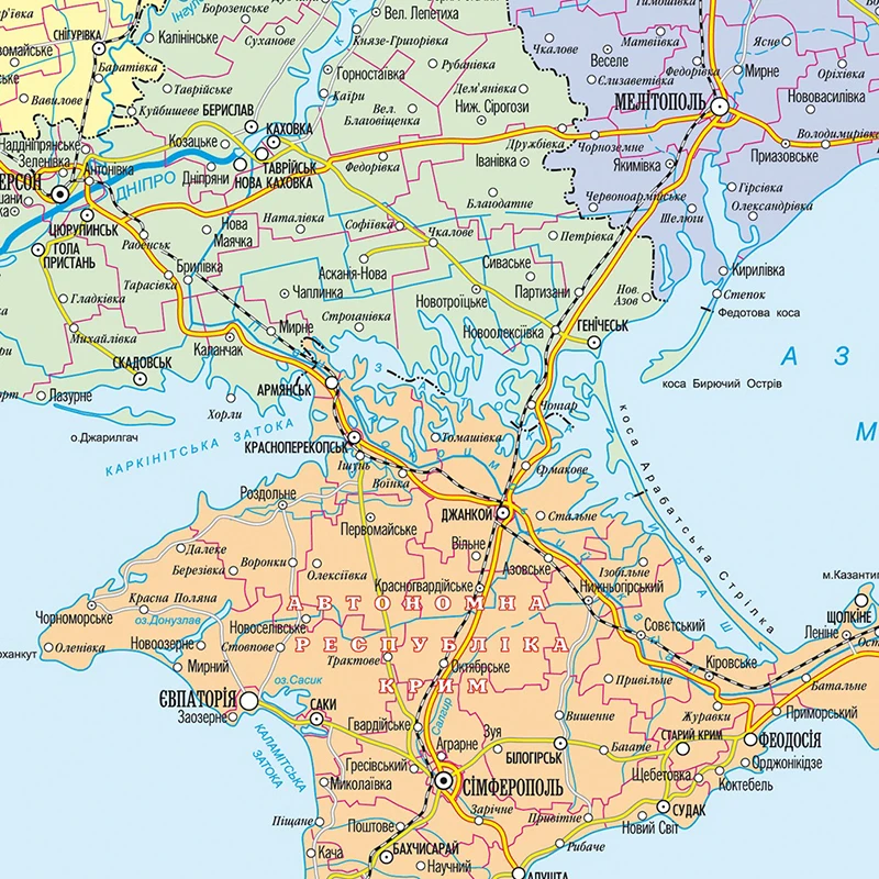 The Ukraine Administrative Map In Ukrainian 150*100cm Non-woven Canvas Painting 2010 Version Wall Art Poster Home Decoration