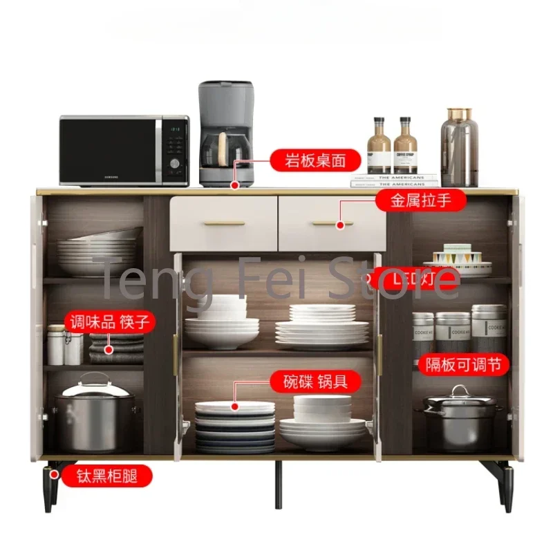 Closet Locker Sideboard Drawers Living Room Nordic Luxury Glass Display Sideboard Kitchen Storage Credenza Home Furniture SR50CG