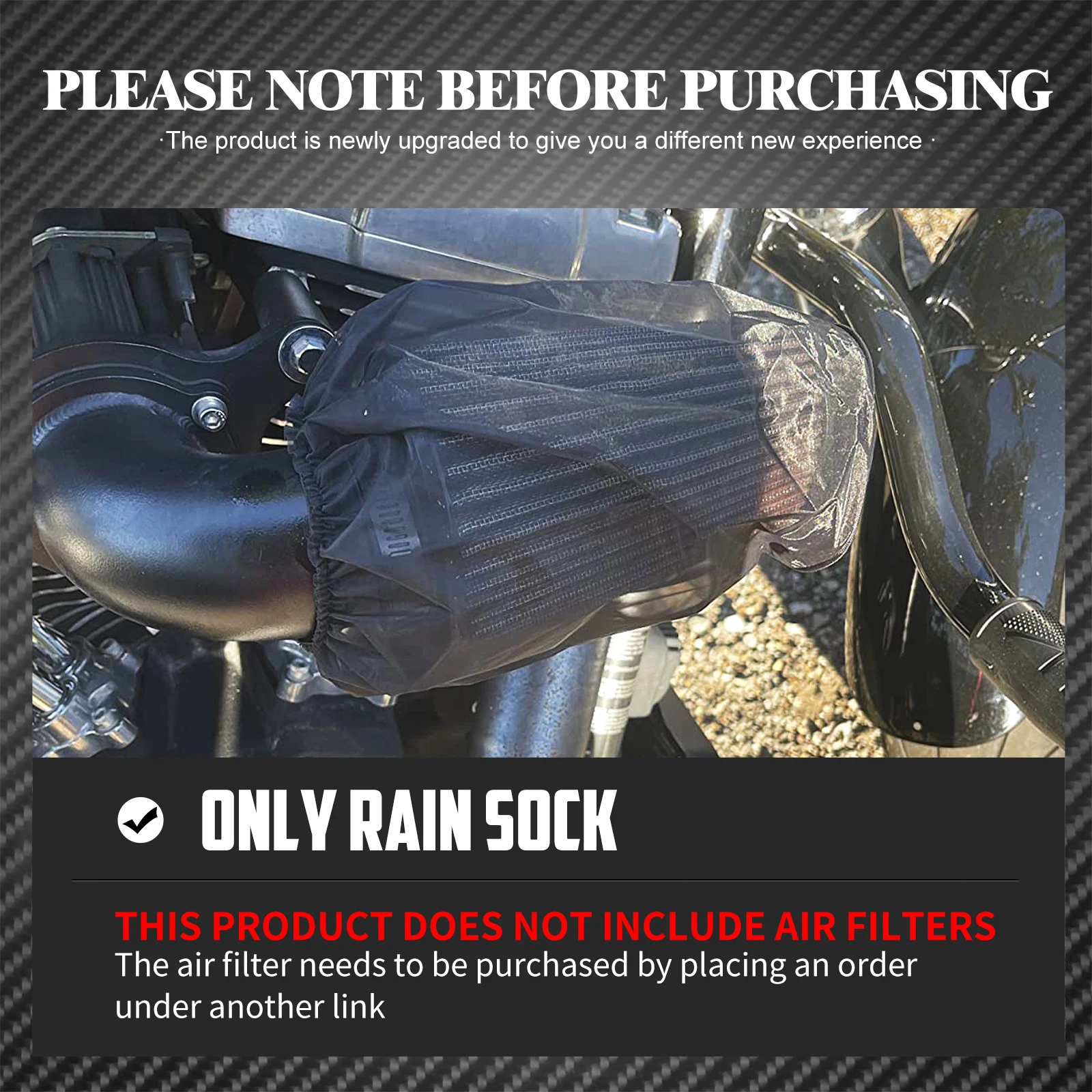Motorrad Regen Socke Luftfilter Abdeckung Wasserdichte Schutzhülle Schwarz Für Harley Touring Dyna Softail Sportster 883 1200 48 72 – Detail 35