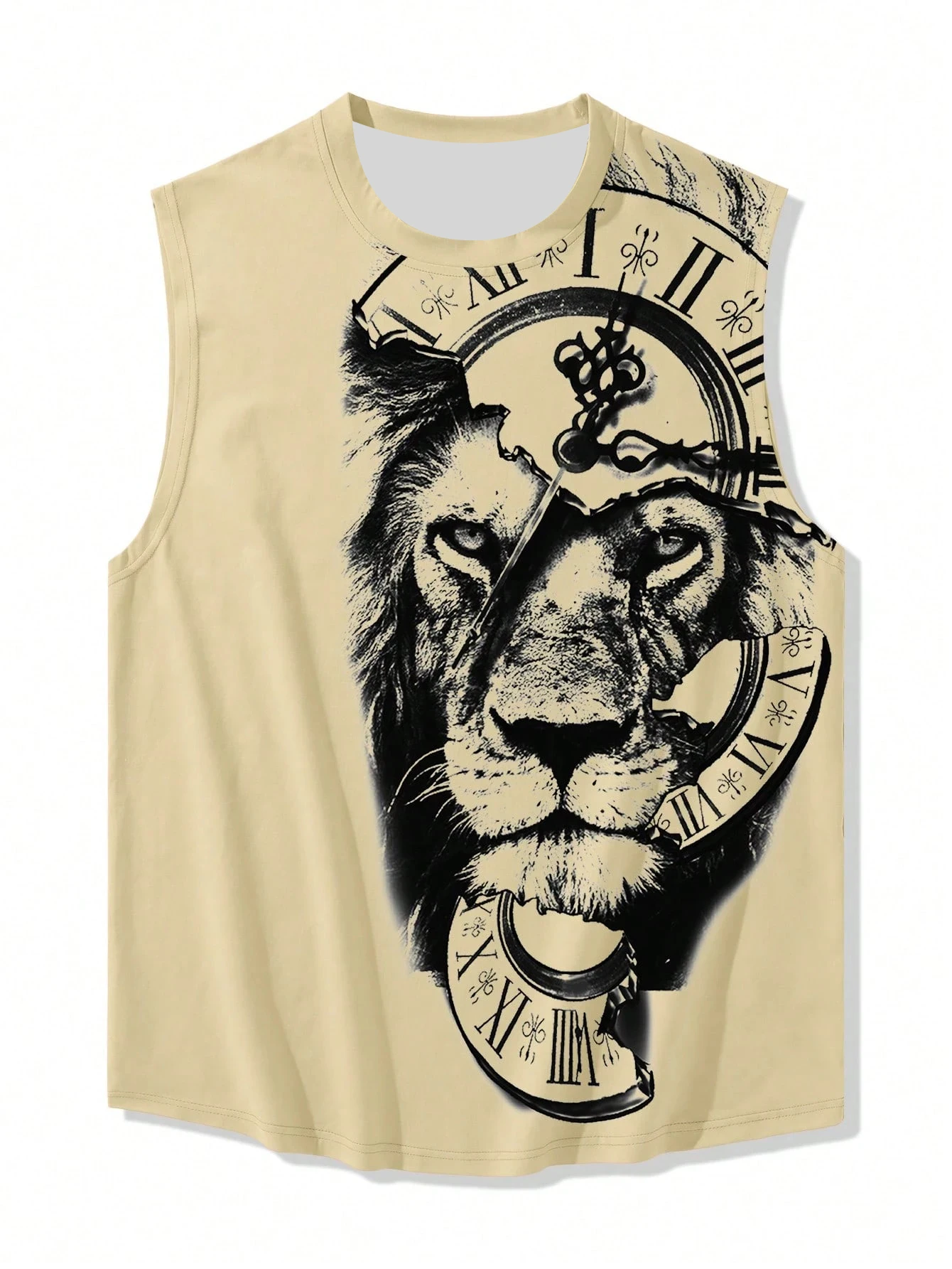 LEGND Plus Size 100-4XL Men's Lion 3D Print Round Neck Casual Loose Tank Top Sleeveless T-Shirt Basketball Jersey Men Clothing