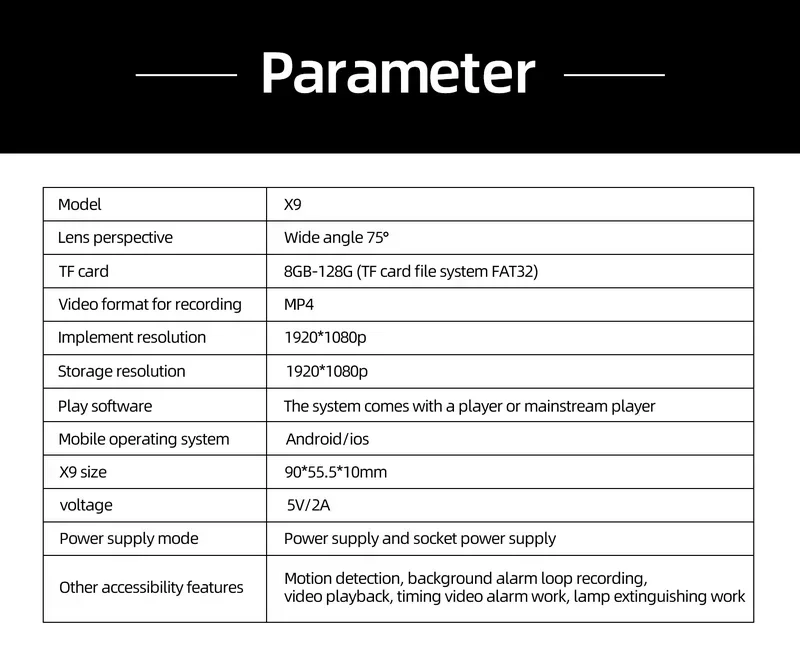 X9 WiFi kamera ev iç mekanını izliyor